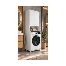 Wood Çamaşır Makine Dolabı Çok Amaçlı Dolap Banyo Kiler Beyaz - 904374634 Beyaz