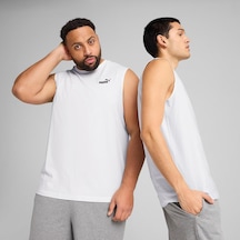 Puma ESS Sleeveless Tee Erkek Beyaz Tişört