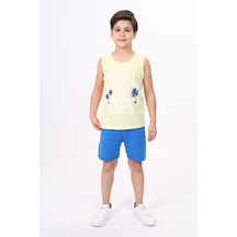 Toontoy Kids Erkek Çocuk Free Baskılı Şortlu Takım Sarı