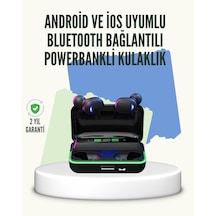 E10 Powerbank Şarjlı Bluetooth 5.1 Kulaklık Spor Ve Oyun İçin Çok Renkli