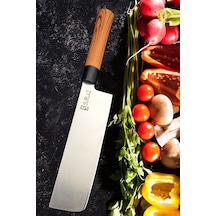 Japon Nakiri Şef Bıçağı Uzak Doğu Şef Bıçak Kahverengi