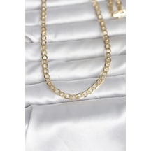 Cm 14k Gold Renk Kalın Zincir Model 60 Cm Kadın Kolye Çok Renkli