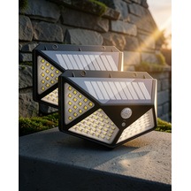 Solar Işıklandırma Sensörlü 100 Led Bahçe Lambası Uuczyx100lamba3