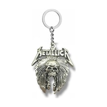 Metallica Temalı Gümüş Renk Unisex Metal Anahtarlık Rock Ve Metal Aksesuar 32777179