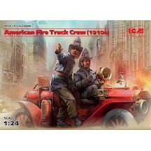 1/24 American Fire Truck Crew 1910s 2 Figure Maketi, Icm 24006