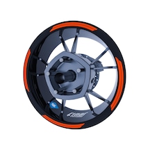 Floresan Turuncu Double Stripe Jant Şeridi Sticker Çınar Extreme
