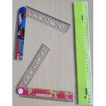 Cetvel Set 3 Lü Cetveli Renkli, Winx Club Katlanır Geometrik Şekil