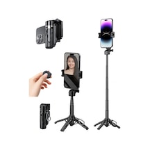 3'ü 1 Arada Taşınabilir Mini Tripod & Selfie Çubuğu Titreşim Önleyici Tripod Bluetooth Kumanda 43cm