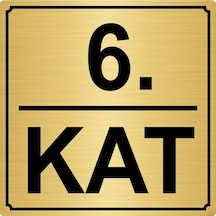 6.Kat 20Cmx20Cm Metal Yönlendirme Levhası Altın Renk Metal
