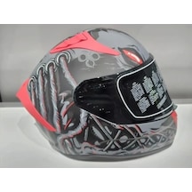 Mts Kask Mts Pro 801 Dreaka Güneş Gözlüklü Motosiklet Kaskı Antrasit - Kırmızı