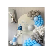 Pastel Beyaz Gri Ve Makaron Mavi Balon Zinciri 100 Adet A
