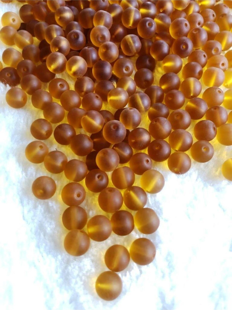8mm Bal Köpüğü Yuvarlak Cam Boncuk - Takı Boncuğu - 50 Adet -