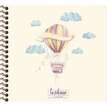 16x15 Cm Çizgisiz 50 Yaprak Sert Kapak Telli Defter 60 Gr Krem Rengi Kağıt Balon Desen Mor