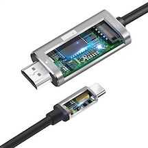 Powermaster Pm-6921 2 Metre Type-c To Hdmı Kablo 4k Ultra Hd 30hz Telefon Tablet Bilgisayar Televizyon Monitör Projeksiyon Uyumlu Dönüştürücü Görüntü Ve Ses Aktarım Kablosu