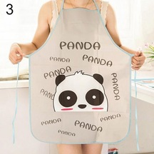 Kadın Sevimli Karikatür Su Geçirmez Önlük Mutfak Restoran Pişirme Önlük Önlükleri Gri