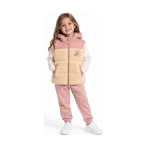 Harıbo Haribo Lisanslı Unisex Çocuk Kapüşonlu Sherpa Yelek Pudra