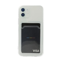 Cosmotex Newface Apple, Uyumlu iPhone 12 Kılıf Kart Şeffaf Silikon - Şeffaf
