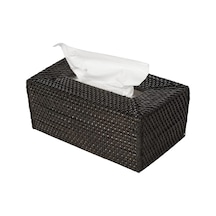 Loma Dikdörtgen Rattan Peçete Kutusu Kapağı Espresso Çok Renkli