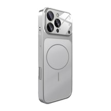 Pro Max İle Uyumlu Kılıf Kamera Tasarımı Mag-safe Destekli Temperli Cam Arka Yüzey Şık Turuncu Renk Darbelere Kar Diğer