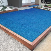 Kesme Suni Yapay Mavi Çim Halı 7 Mm Balkon Teras Bahçe Dekoratif Kaymaz 100x700 Cm Diğer