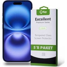 Apple Uyumlu   iPhone 16 İle Temperli Ekran Koruyucu Kırılmaz Cam Ekonomik 5'li Paket