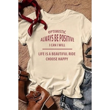 Unisex Always Tasarım Tshirt Bej