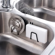 Musluk Yanı Sünger'lik Sünger Askılığı Evye Sünger'liği Banyo Mutfak Düzenleyici 2 Adet W-1 Siyah