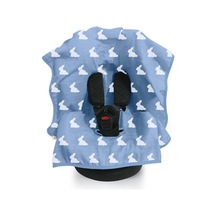 %100 Pamuk Müslin Puset & Oto Koltuk Örtüsü - Mono Lapin Royal Blue Pokort-ryb-000std
