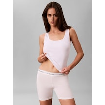 Calvin Klein Kadın Marka Logo Nakışlı U Yaka Fitilli Günlük Kullanıma Uygun Beyaz Atlet Lv00qs7493 Ie3