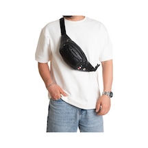 Newısh Polo Accessorıes Unisex Siyah Suya Dayanıklı Suni Vegan Deri Kulaklık Girişli Bel Ve Omuz Çantası Freebag Siyah