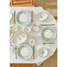 Bella Maison Liana Stoneware 52 Parça 12 Kişilik Kahvaltı Takımı Mavi Mavi