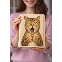 Kedi Desenli Bez Kitap Kılıfı Sanatsal Baskılı Kumaş Kitap Kabı, Kitap Koruyucu Kılıf 2