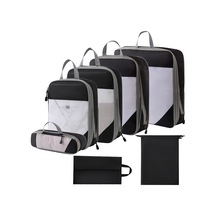 Maiyame Sıkıştırılabilir Seyahat Çantası Organizatörü - 7 Parça Set Siyah/gri/bej/mavi Siyah