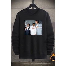 Unisex Müslüm Bisiklet Yaka Sweatshirt Siyah