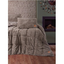 Box Çift Kişilik Peluş Yorgan Seti Bej 195x215 Cm Adaçayı 195 X 215 Çok Renkli