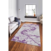 Mor Vintage Kaymaz Tabanlı Makinede Yıkanabilir Halı Ef004n11