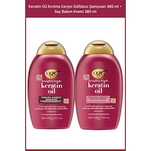 OGX Keratin Oil Kırılma Karşıtı Sülfatsız Şampuan 385 ml + Saç Bakım Kremi 385 ml