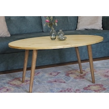 Ahşap Orta Sehpa - Oval - 60 X 97 X 45 Cm