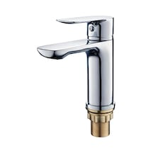Krom Açılır Kapanır Sıcak Soğuk Su Girişli Lavabo Bataryası Çok Renkli