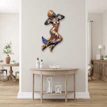 Altın Ve Mavi Afrika Kraliçesi - Metal Tablo - Dec0264 28 X 50 Cm Çok Renkli