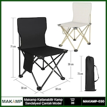 Katlanabilir Çantalı Kamp Sandalyesi Siyah - Beyaz