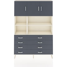 Arges Dolap 8 Raflı 8 Çekmeceli 3 Kapaklı 132x30x195 Aytaşı-antrasit/antrasit Antrasıt/antrasıt