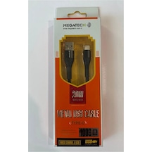 Megatech 3.1a 20w 1mt Örgülü Hasır Siyah Usb To Typ-c Data Kablosu Kdo