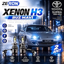 Toyota Supra Xenon H3 Buz Mavi Led Far Ampulü 12v 2 Adet Yüksek Aydınlatma Kolay Montaj