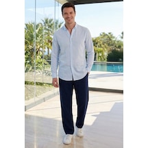 Tudors Erkek Baggy Fit Geniş Kesim %100 Pamuk Beli Lastikli Yandan Cepli Müslin Lacivert Düz Pantolon-46261 Tudors Erkek Baggy Fit Geniş Kesim %100 Pamuk Beli Lastikli Yandan Cepli Müslin Lacivert Düz Pantolon-46261