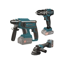 Catpower 4130 Kömürsüz Akülü Matkap Kırıcı Taşlama 3 Lü Set