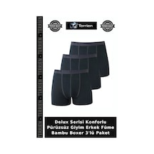 Terrien Delux Serisi Konforlu Pürüzsüz Giyim Erkek Füme Bambu Boxer 3'lü Paket Çok Renkli