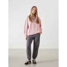 LC Waikiki Beli Lastikli Kadin Kalin Jogger Esofman Alti - W4cb62z8 Dark Grey
