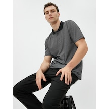 Koton Basic Polo Yaka Tişört Düğmeli Kısa Kollu Siyah 3Sam10151Mk 3Sam10151Mk999 Siyah