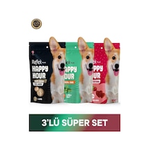 Reflex Plus Happy Hour Anti Aging Collagen & Dental Care - Ağız Ve Diş Sağlığı & Love Edition Köpek Ödül Maması Seti 3x60 Gr